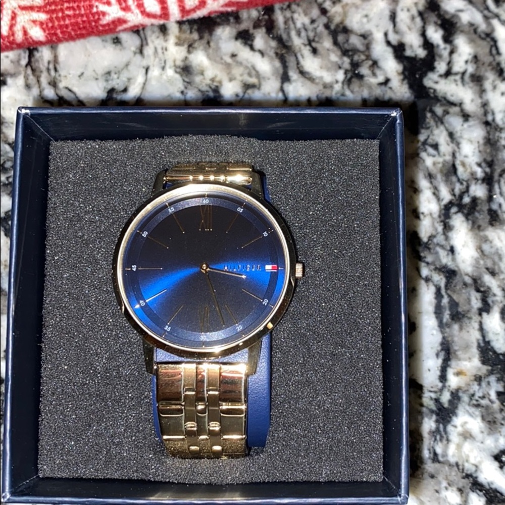 Tommy Hilfiger Gold and Blue Watch BRAND NEW
